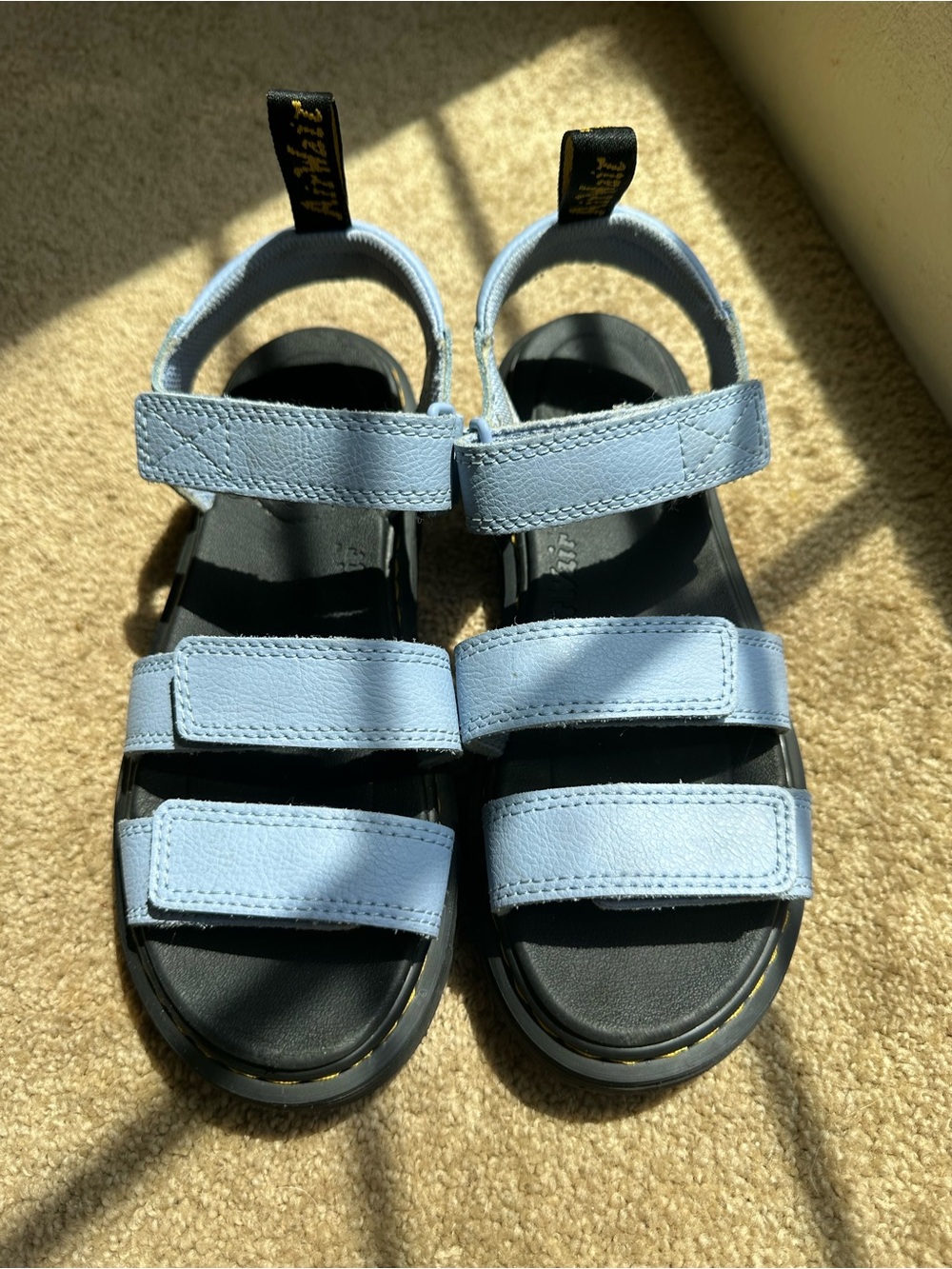 Dr. Martens Light Blue Triple-Strap Comfort Sandals